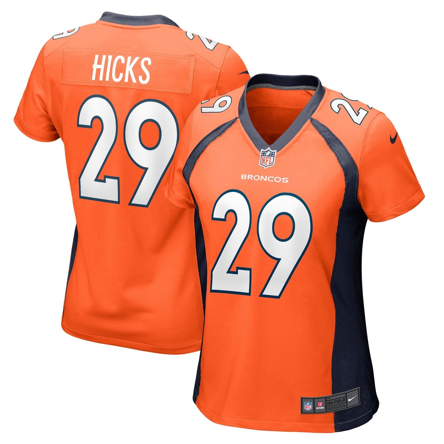 Women's Nike Faion Hicks Orange Denver Broncos Game Player Jersey