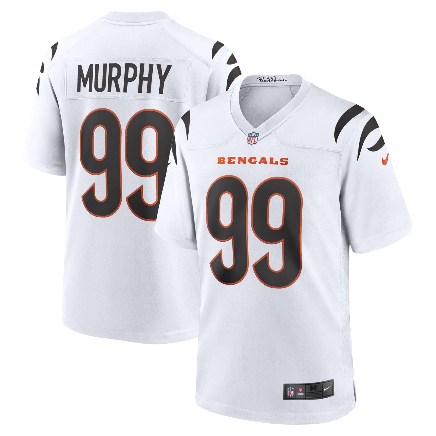 Men's Nike Myles Murphy White Cincinnati Bengals Team Game Jersey