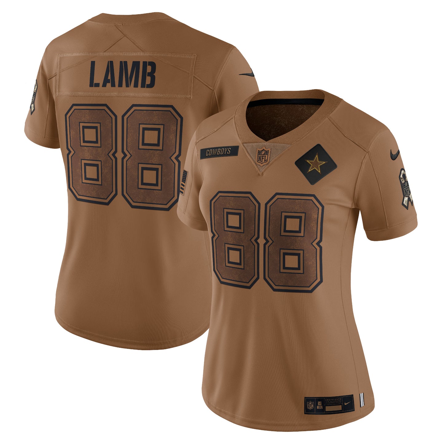 CeeDee Lamb Dallas Cowboys Nike Women's 2023 Salute To Service Limited Jersey - Brown