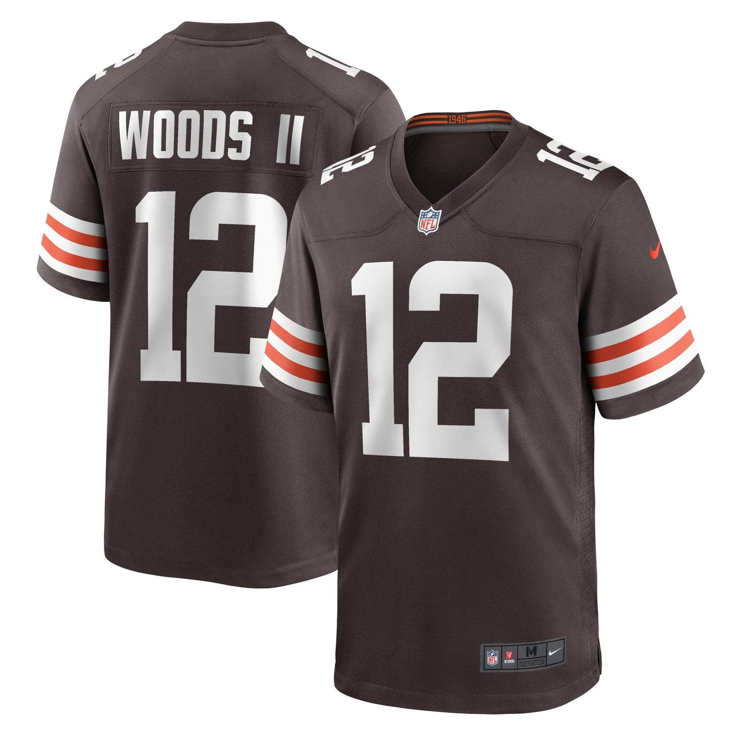 Men's Nike Michael Woods II Brown Cleveland Browns Game Player Jersey